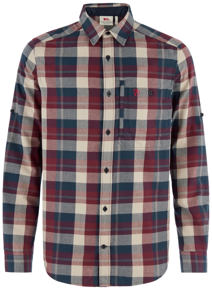 Fjallglim Regular Shirt M, kolor: 555-352 - Dark Navy / Maroon