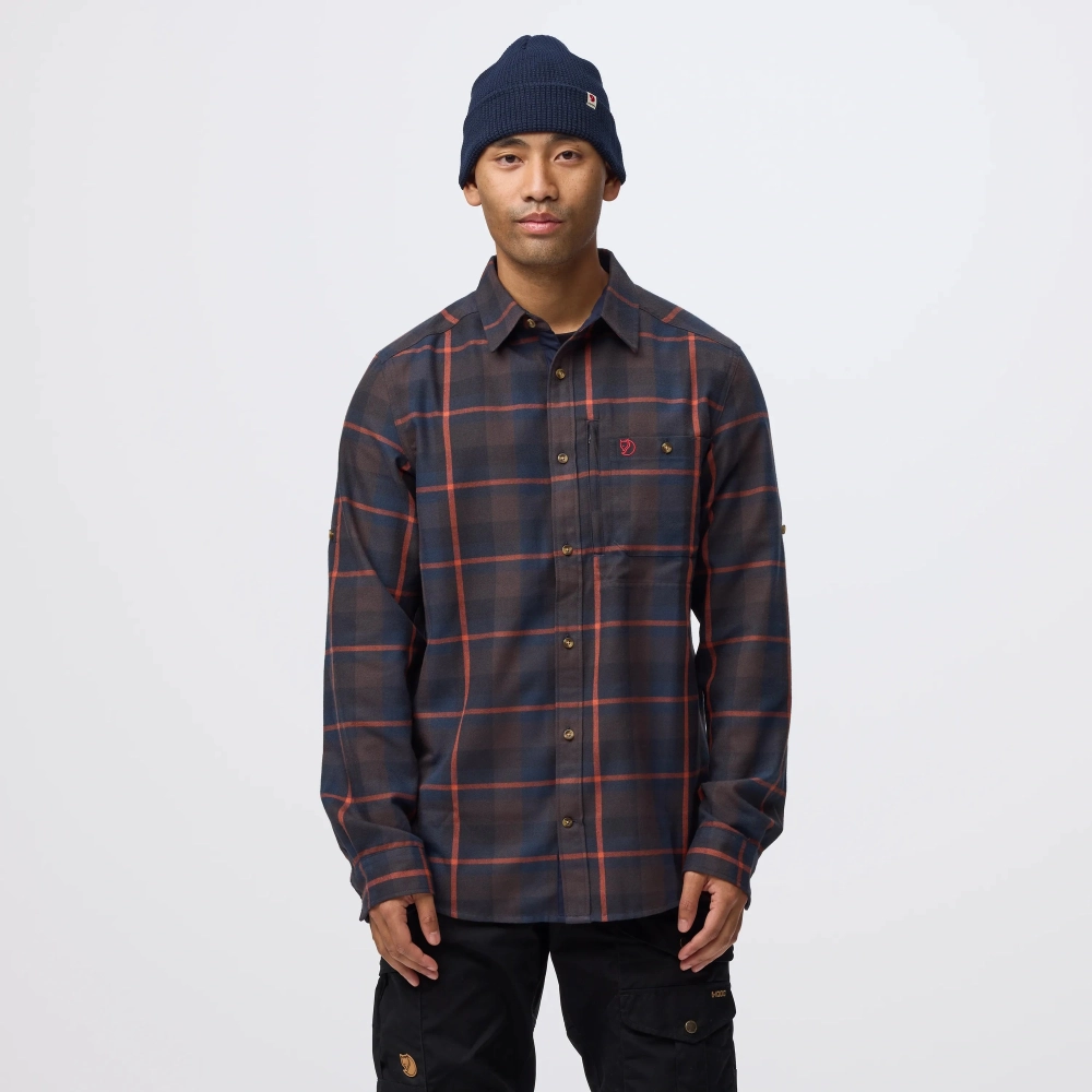 Fjallglim Regular Shirt M, kolor: 294-215 -Black Oak / Autumn Leaf