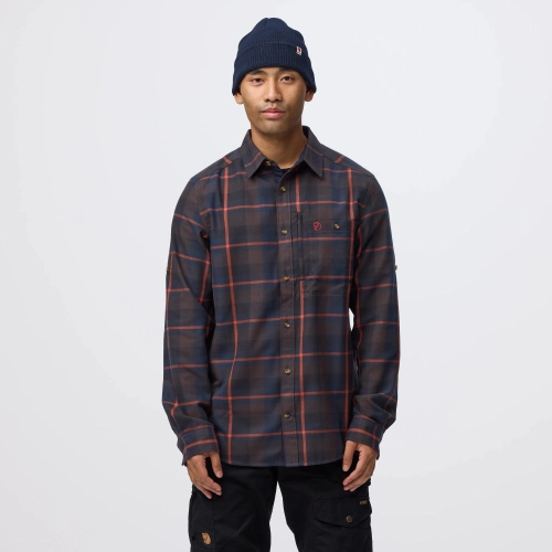 Fjallglim Regular Shirt M, kolor: 294-215 -Black Oak / Autumn Leaf