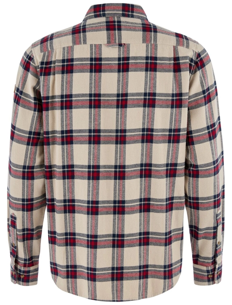 Ovik Heavy Flannel Shirt, kolor: 114-325 Light Fossil/Deep Red