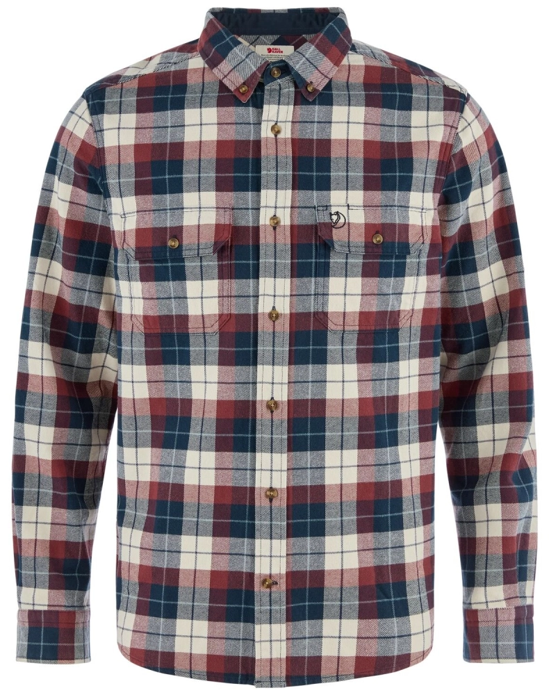 Singi Heavy Flannel Shirt, kolor: 555-352-Dark Navy/Maroon