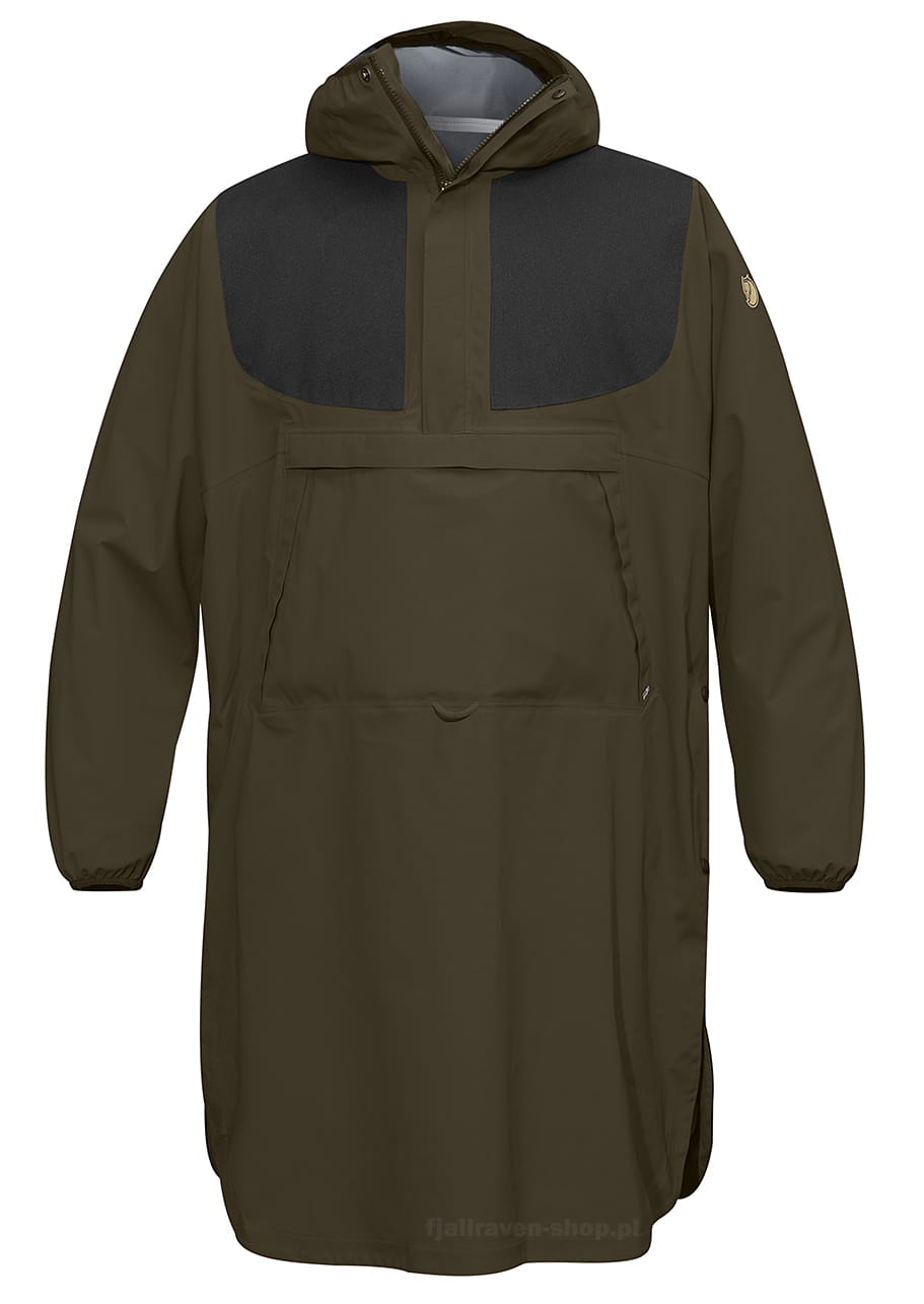 Lappland Eco-Shell Poncho, kolor: 633-030 Dark Olive-Dark Grey