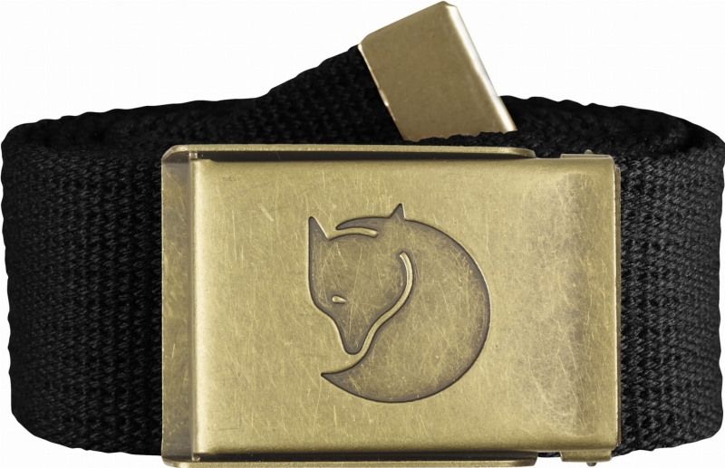 Fjallraven Canvas Brass Belt 4cm , kolor: 550 - Black
