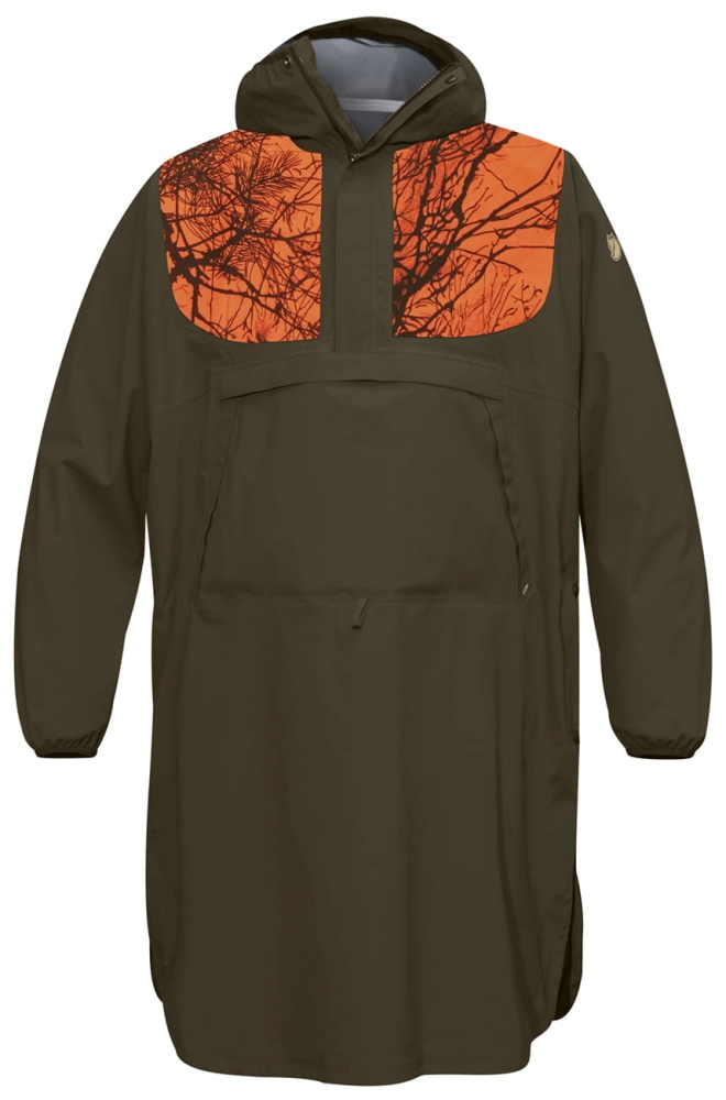 Lappland Eco-Shell Poncho, kolor: 633-211 - Dark Olive-Orange Camo