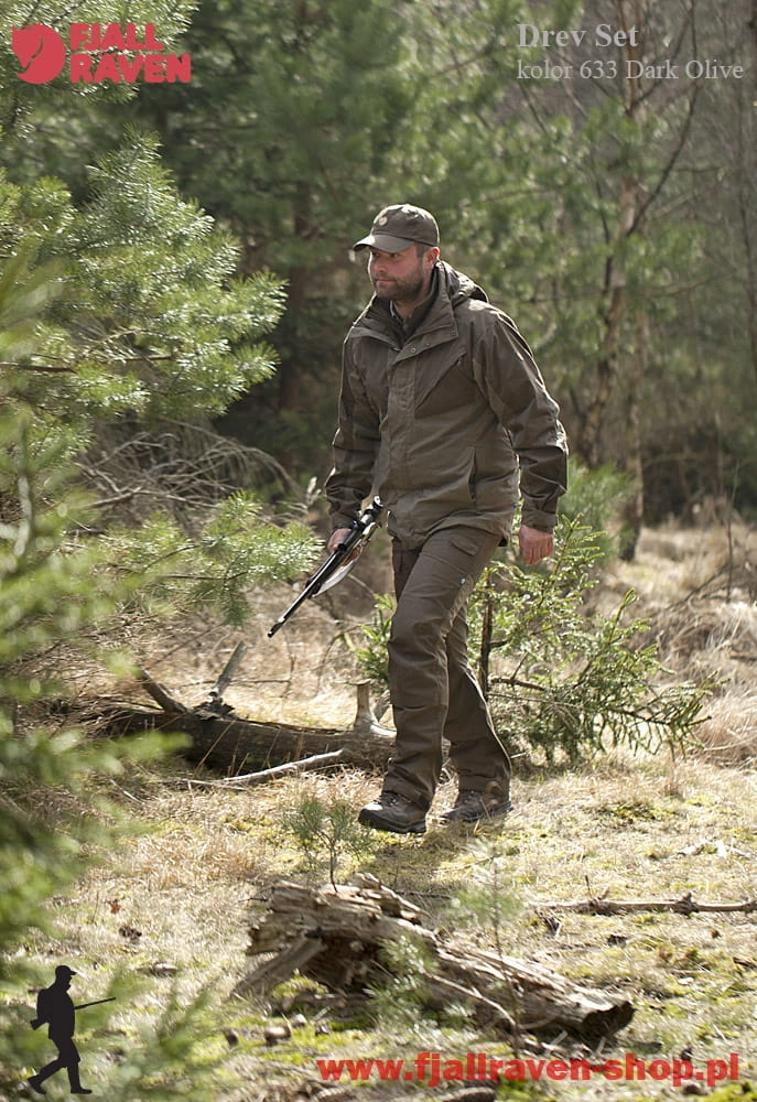 Drev Trousers Fjallraven, kolor: 633-246 Dark Olive/Tarmac.