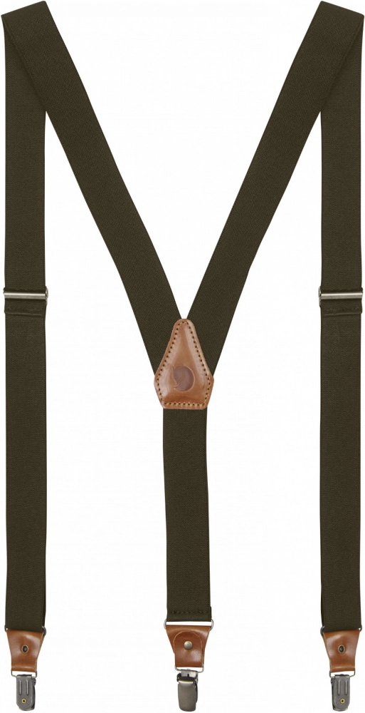 Fjallraven Leather Clip Suspenders, kolor: 633 - Dark Olive